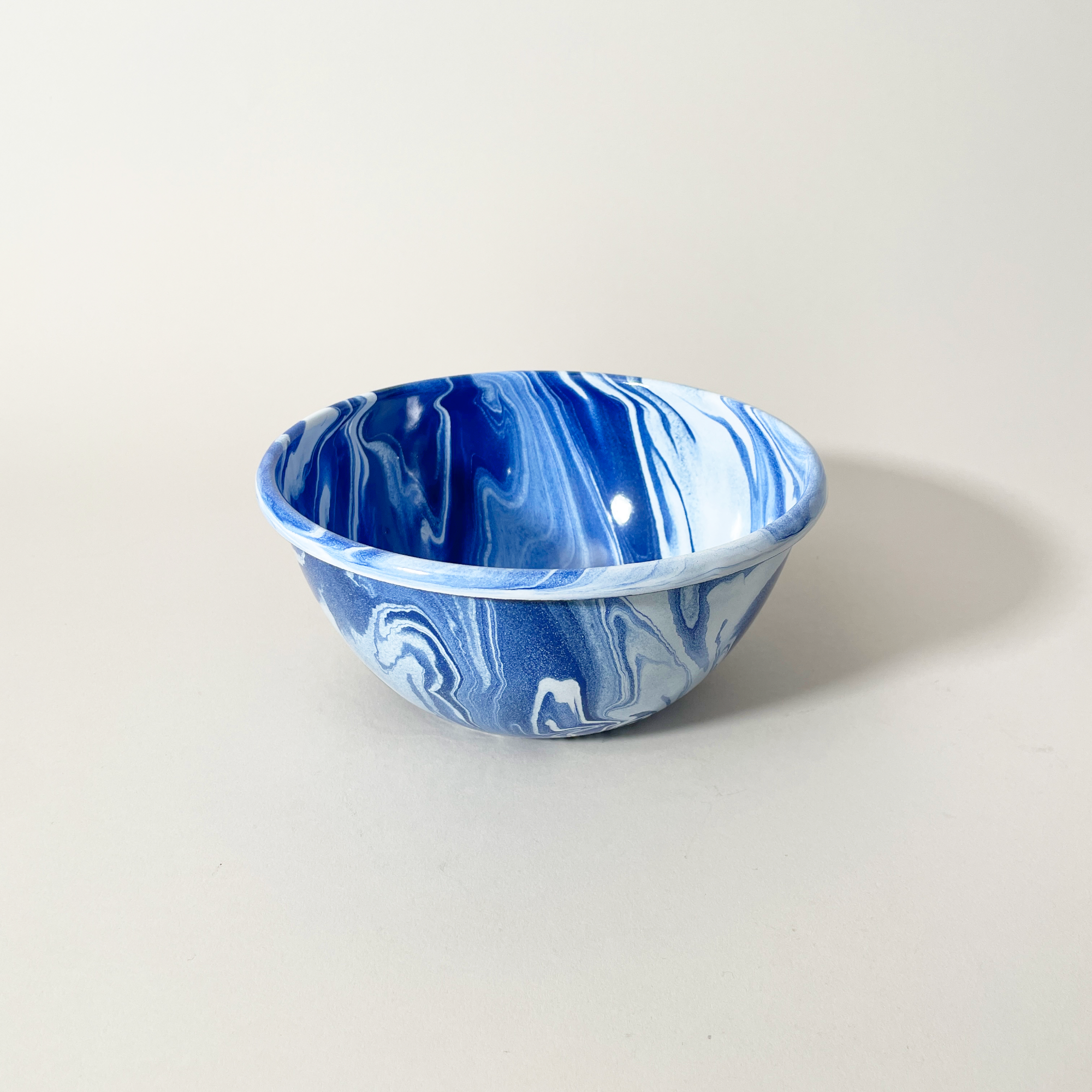Artesano Iron Works 6.5" Marbled Enamelware Bowls, Blue