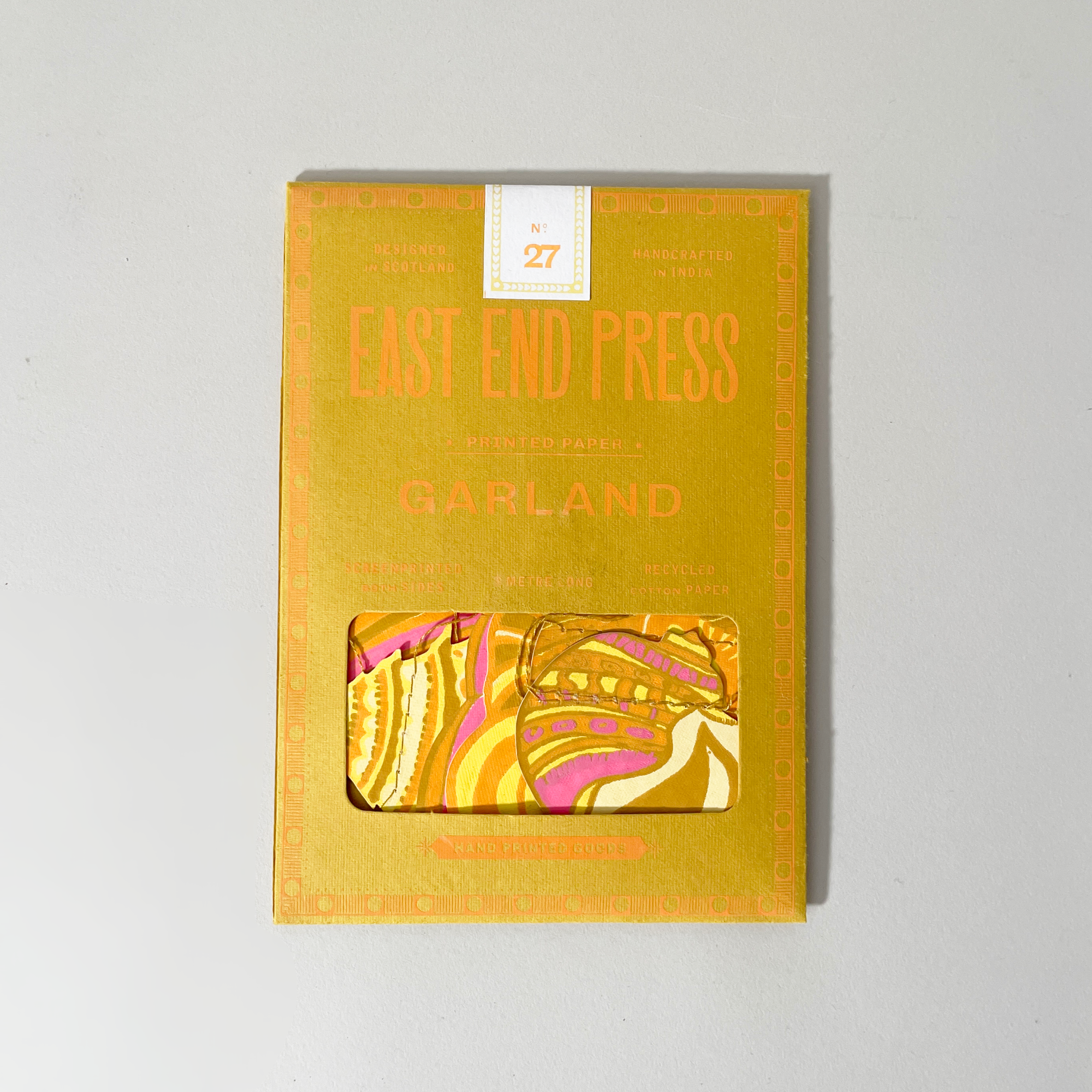 East End Press Shells Sewn Paper Garland - Hand Screen-Printed