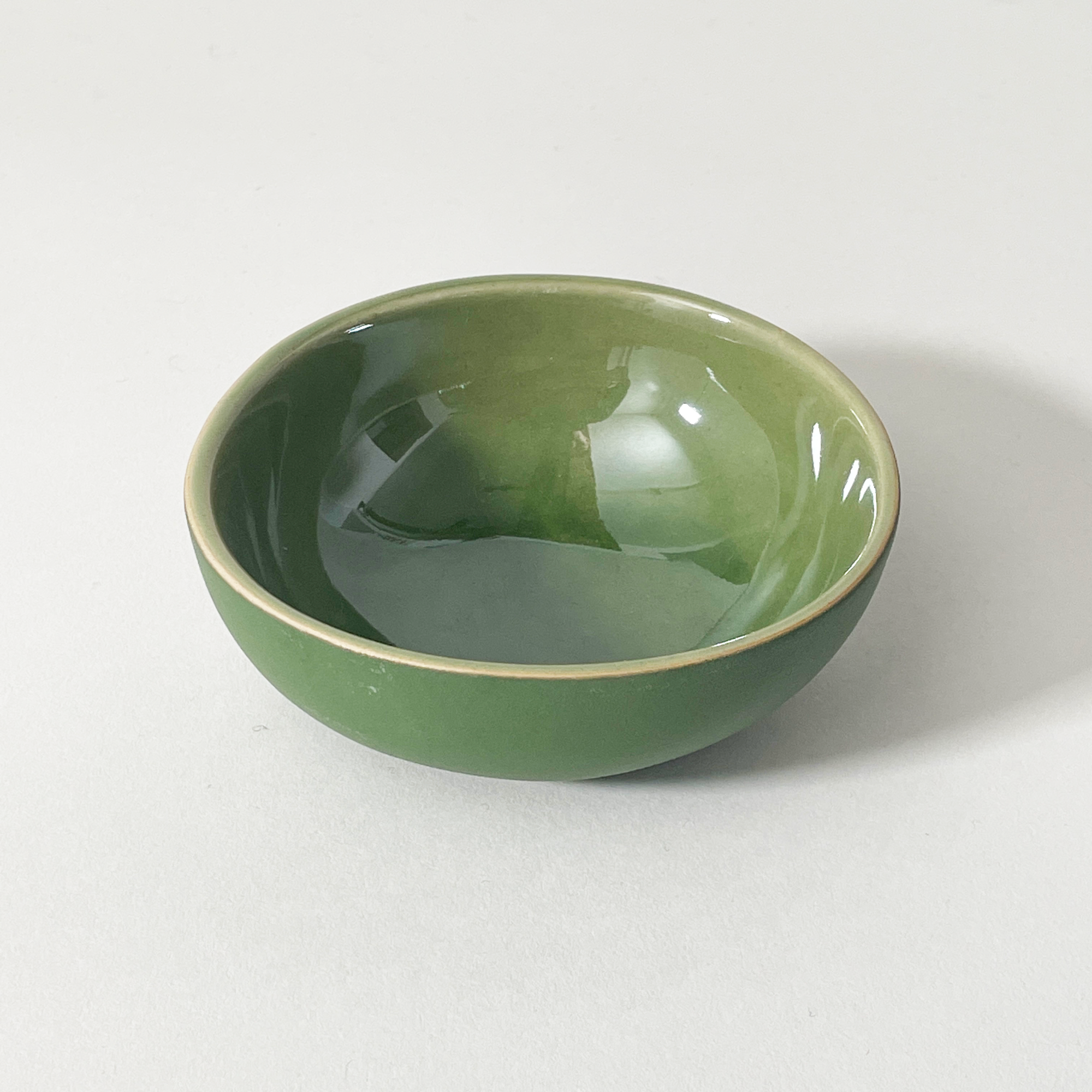 Gharyan Handmade Stoneware Condiment Bowl, Green