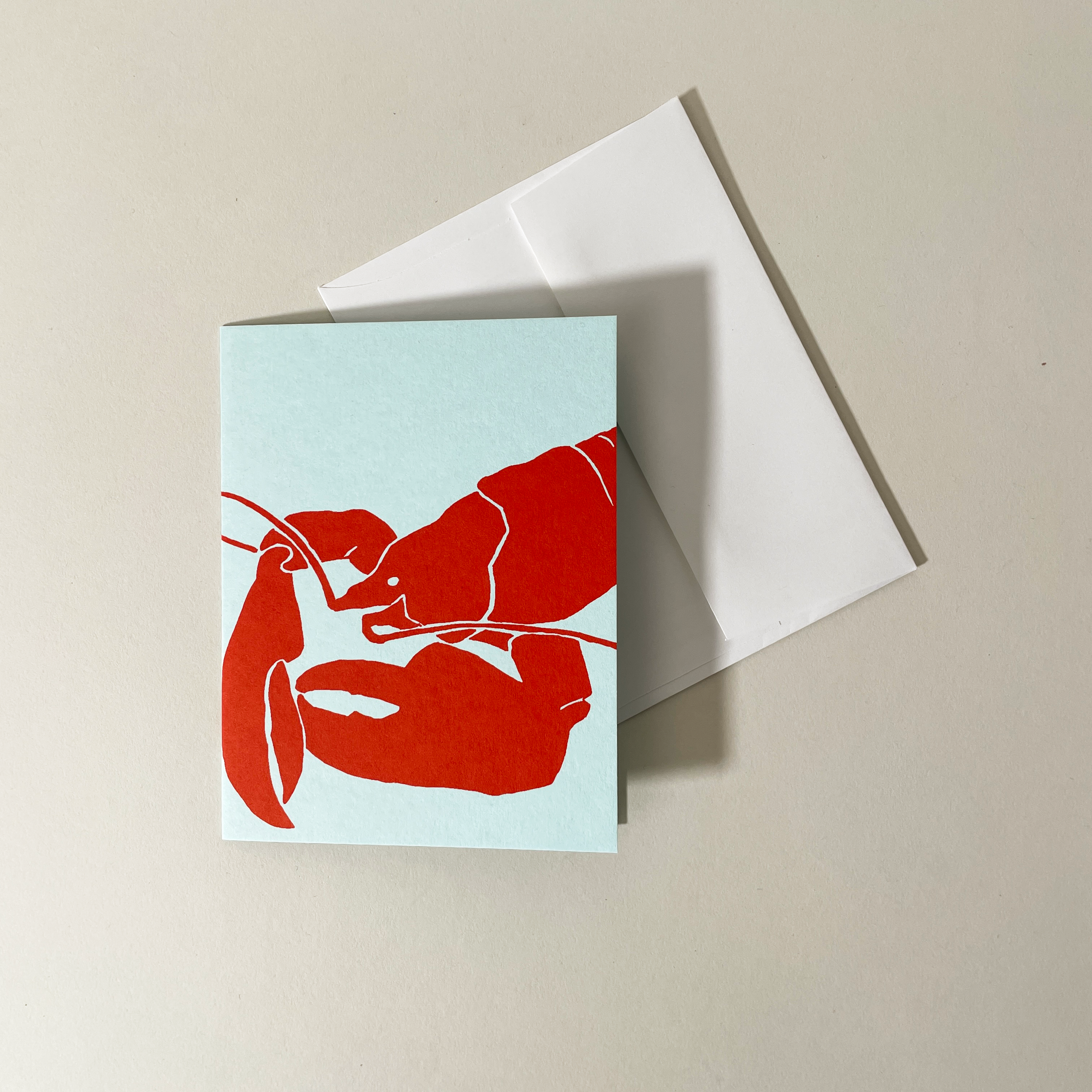 Kinaloon - Screen Printed Lobster Card - R&D Goods