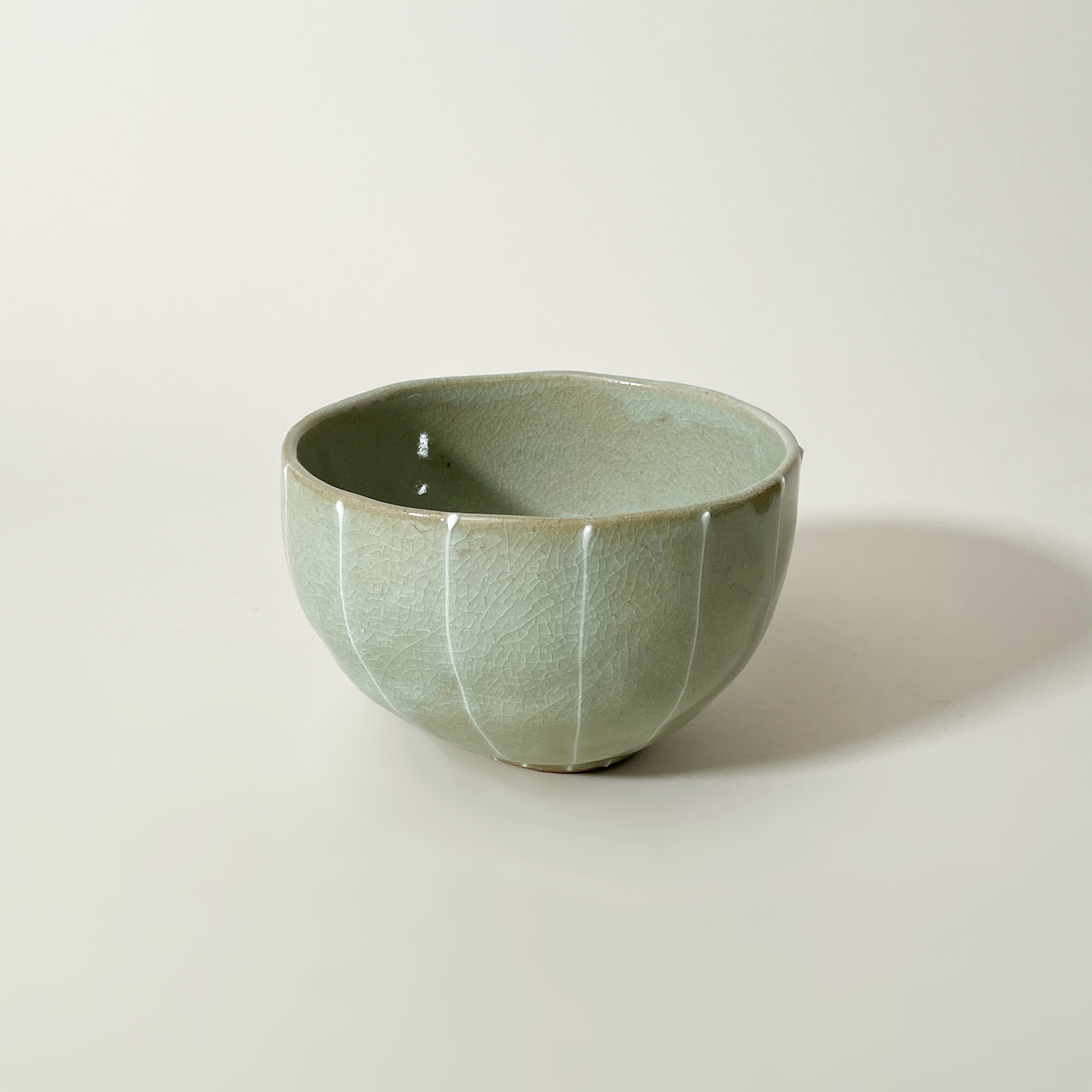 LAKOLE Japanese Ceramic Mino Ware Bowl, Gray