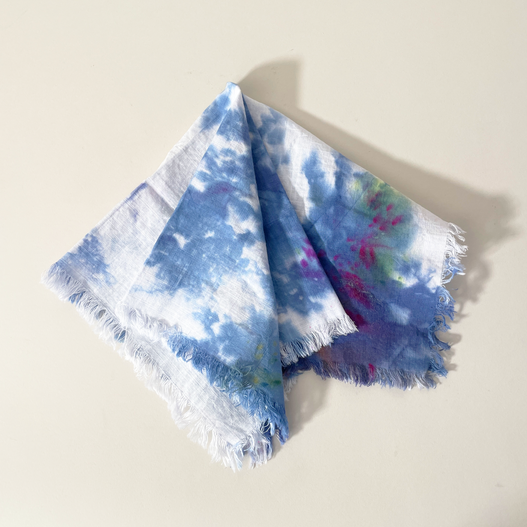 Merle Works Hand-dyed Linen Napkins, Set of 2, Folded