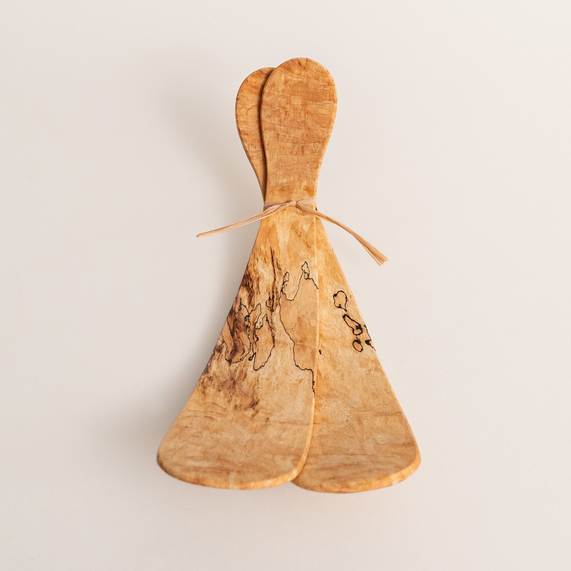 Peterman's Boards & Bowls Maple Wood Salad Servers