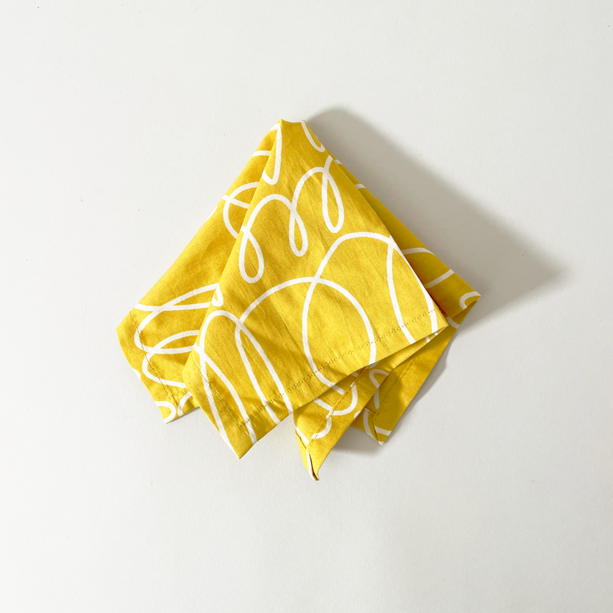See Design Colorful Cotton Cocktail Napkins Mustard Open