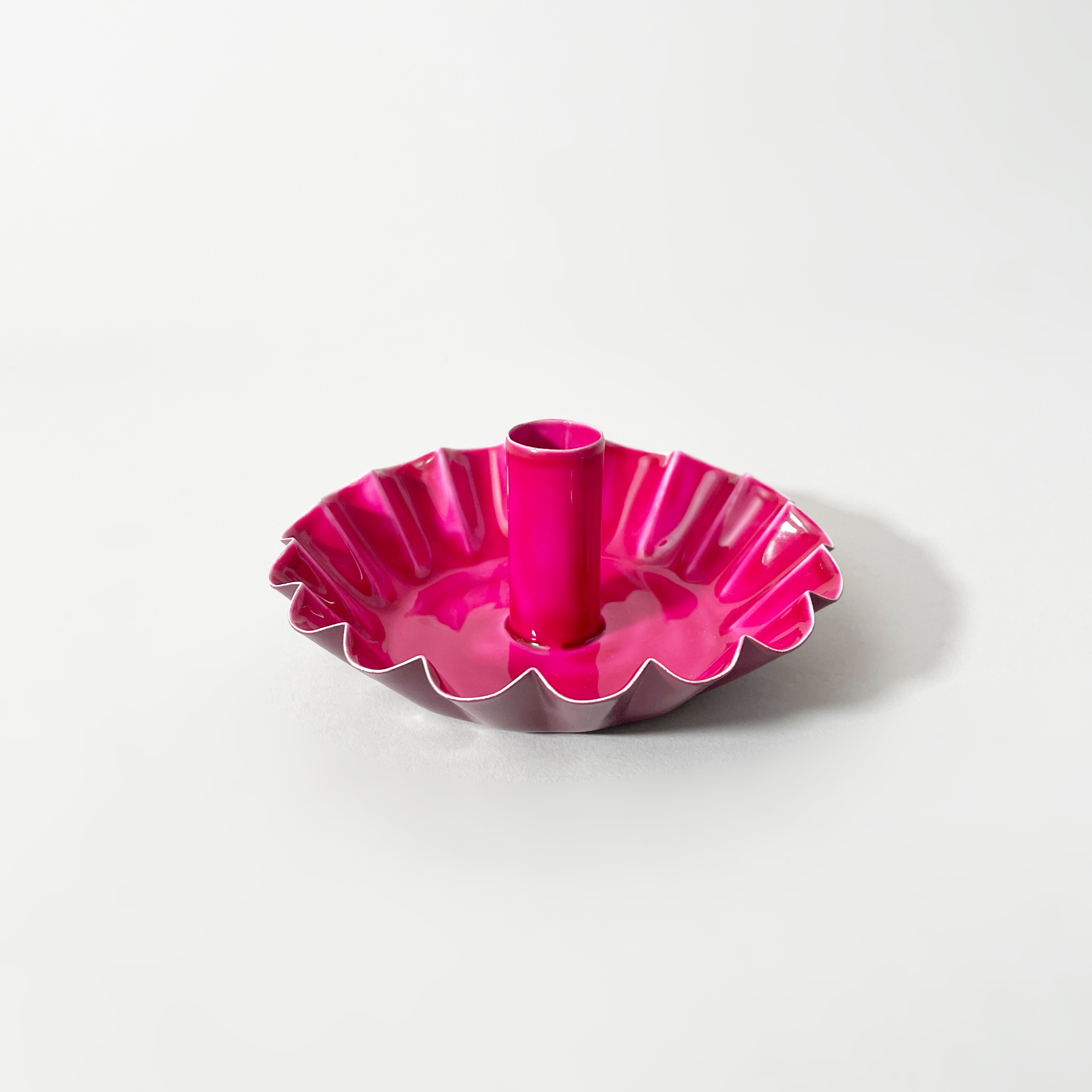 Talking Tables Scalloped Metal Candle Holder, Fuchsia