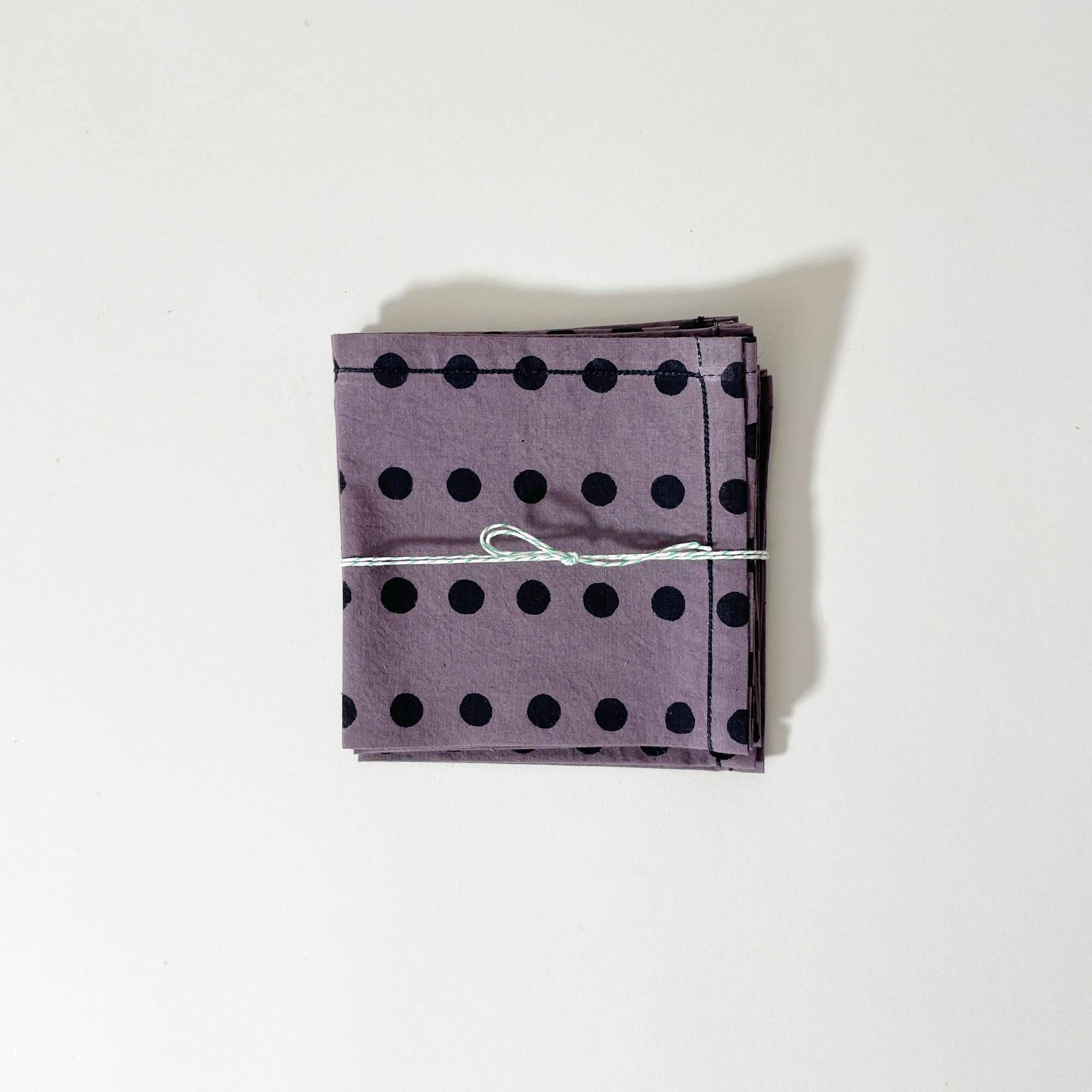 TerraKlay Dot Pattern Cotton Cocktail Napkins, Naturally Dyed, Set of 4 - Purple
