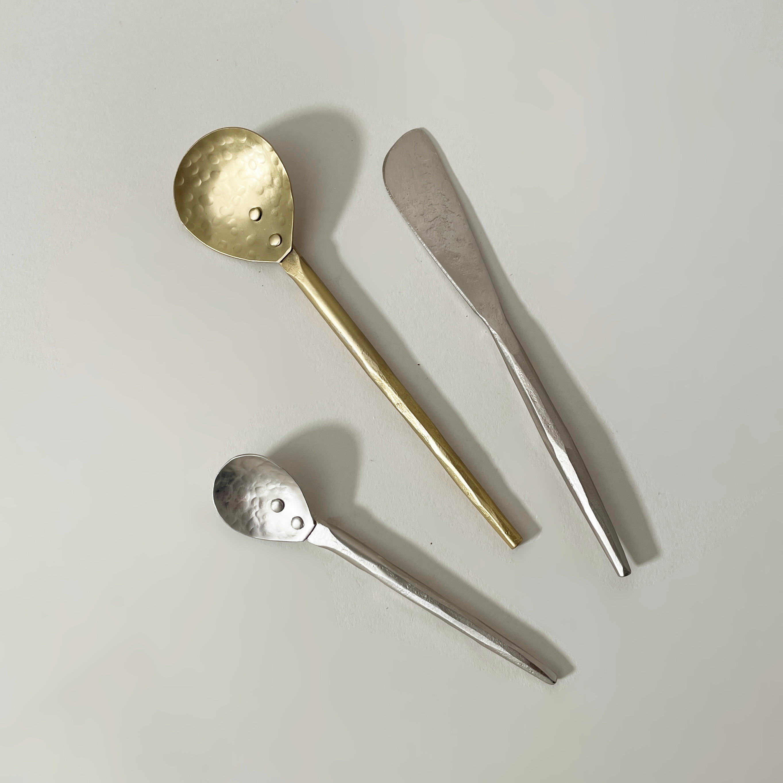 The Collective Forged Brass Small Spoon, Pewter Mini Spoon, Pewter Spread