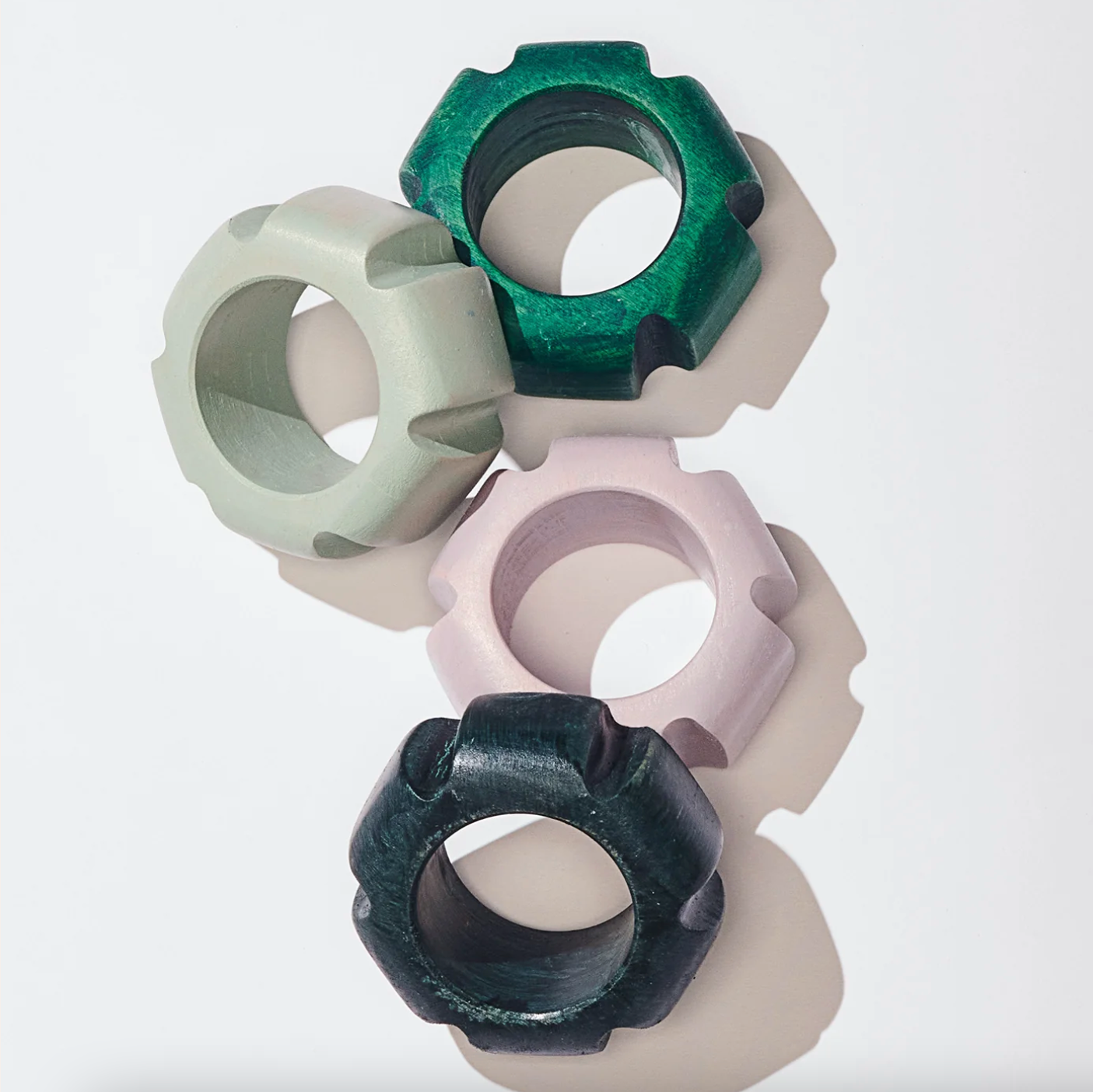 Tortuga Forma Asterisk Napkin Ring Set, Cool
