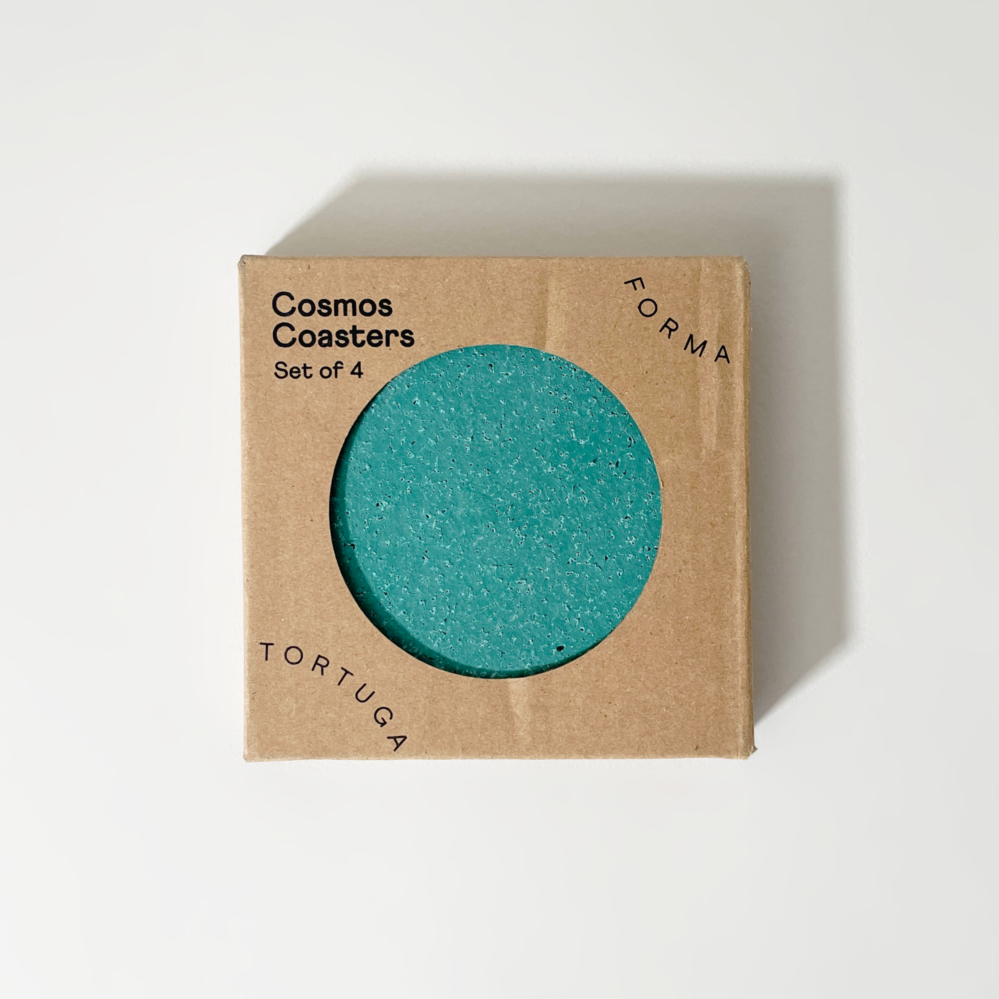 Tortuga Forma Cosmos Coaster Set, Pool - Durable Recycled Rubber