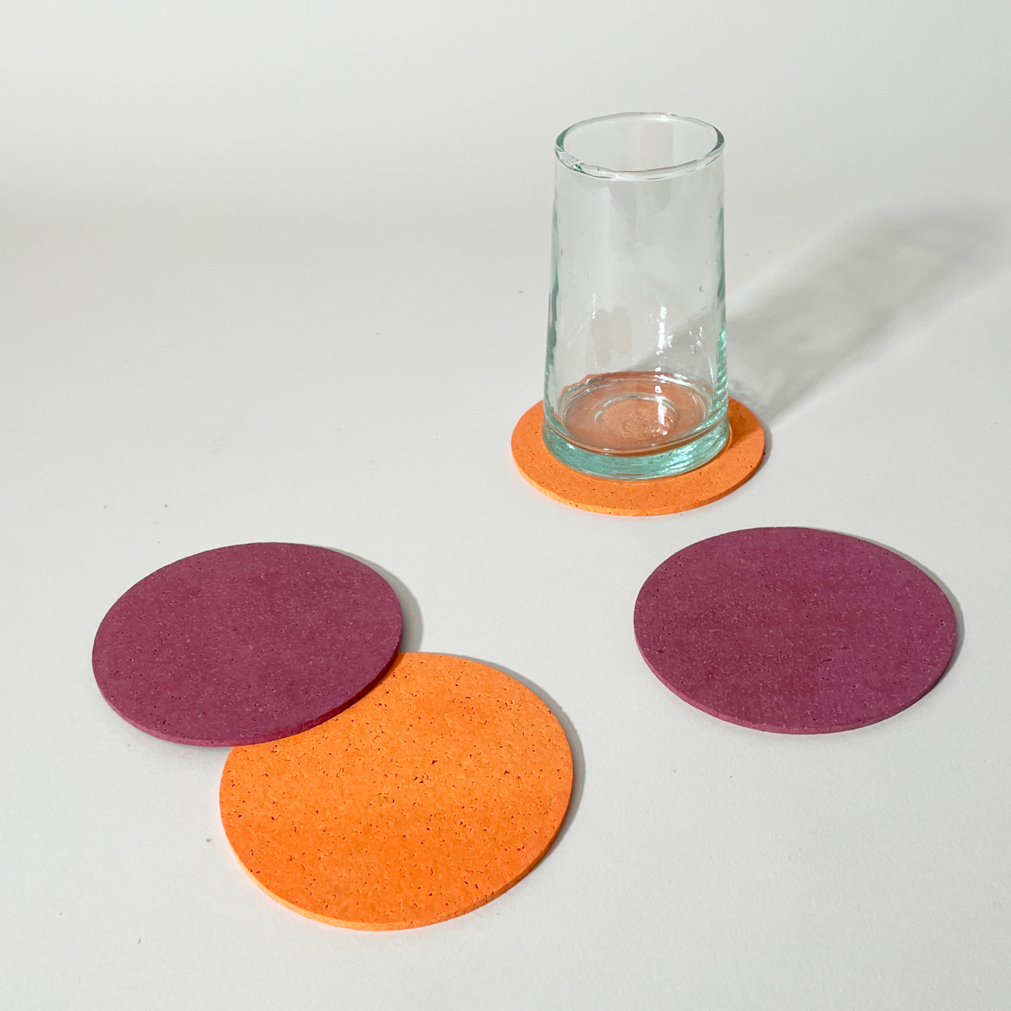 Tortuga Forma Cosmos Coaster Set, Sunrise – Durable Recycled Rubber