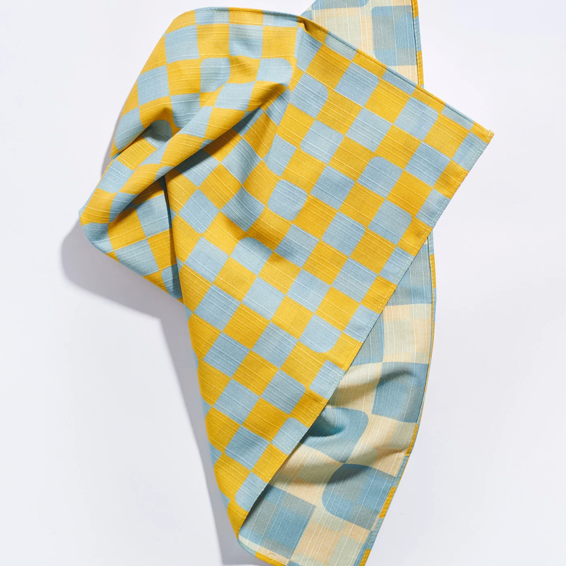 Tortuga Forma Double-Sided Dinner Napkin Set, Checker Sky