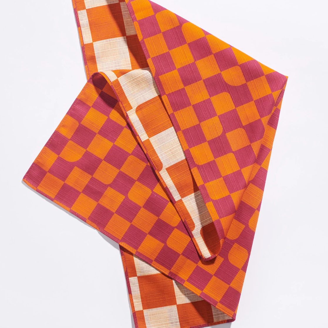 Tortuga Forma Double-Sided Dinner Napkin Set, Checker Sunrise