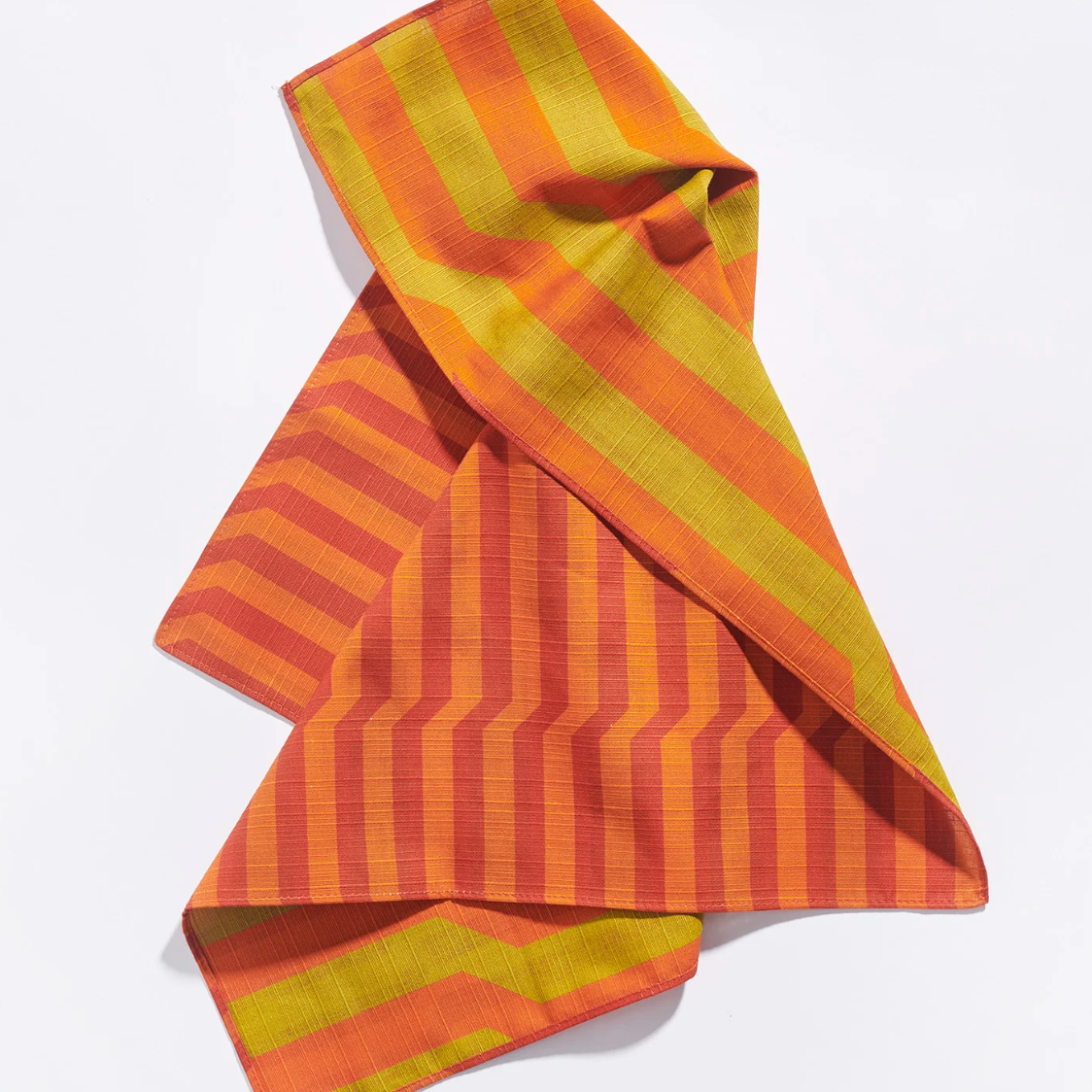 Tortuga Forma Double Sided Dinner Napkin Set, Vermillion Stripe