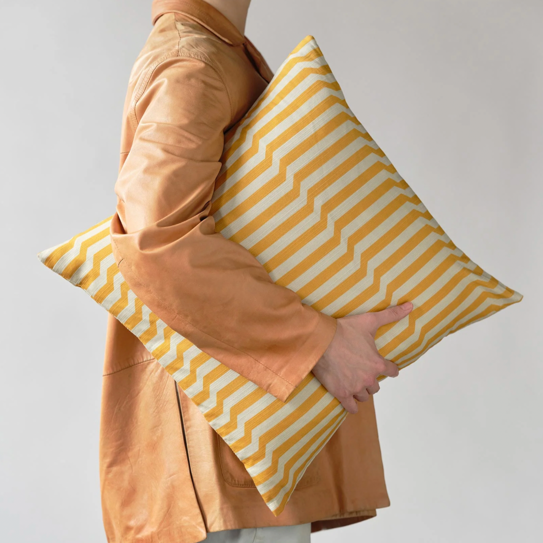 Tortuga Forma Throw Pillow, Dune – Japanese Cotton, 18.5" Square