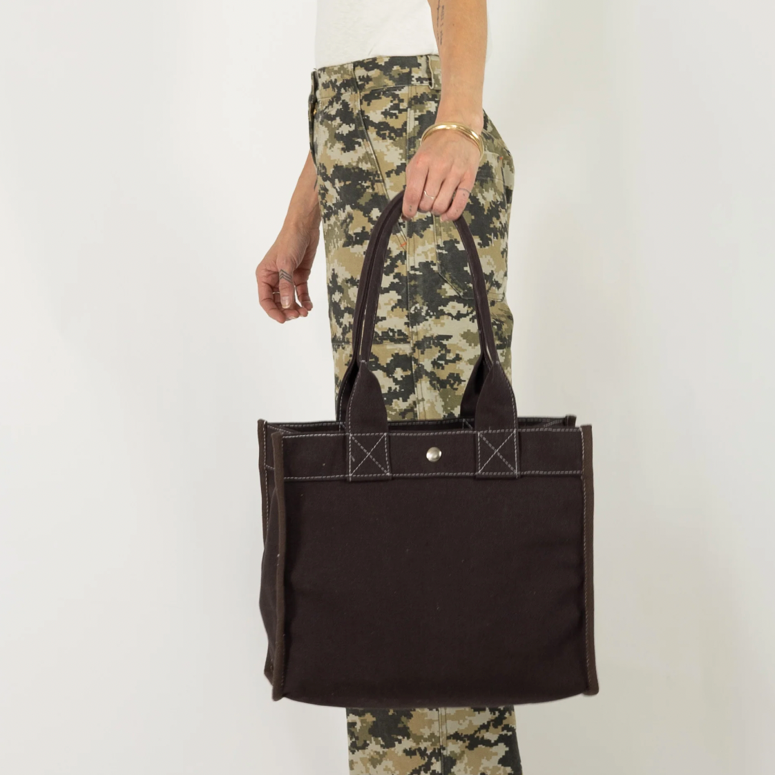 Utility Canvas Espresso Mini Field Bag – 18oz Canvas with Straps