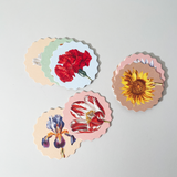 30x40 Recycled Cardstock Coasters Set of 10, Flowers