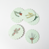 30x40 Recycled Cardstock Coasters Set of 10, Winter Foliage