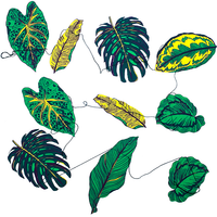 Leaves Sewn Paper Garland