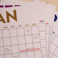 Undated Monthly Wall Planner