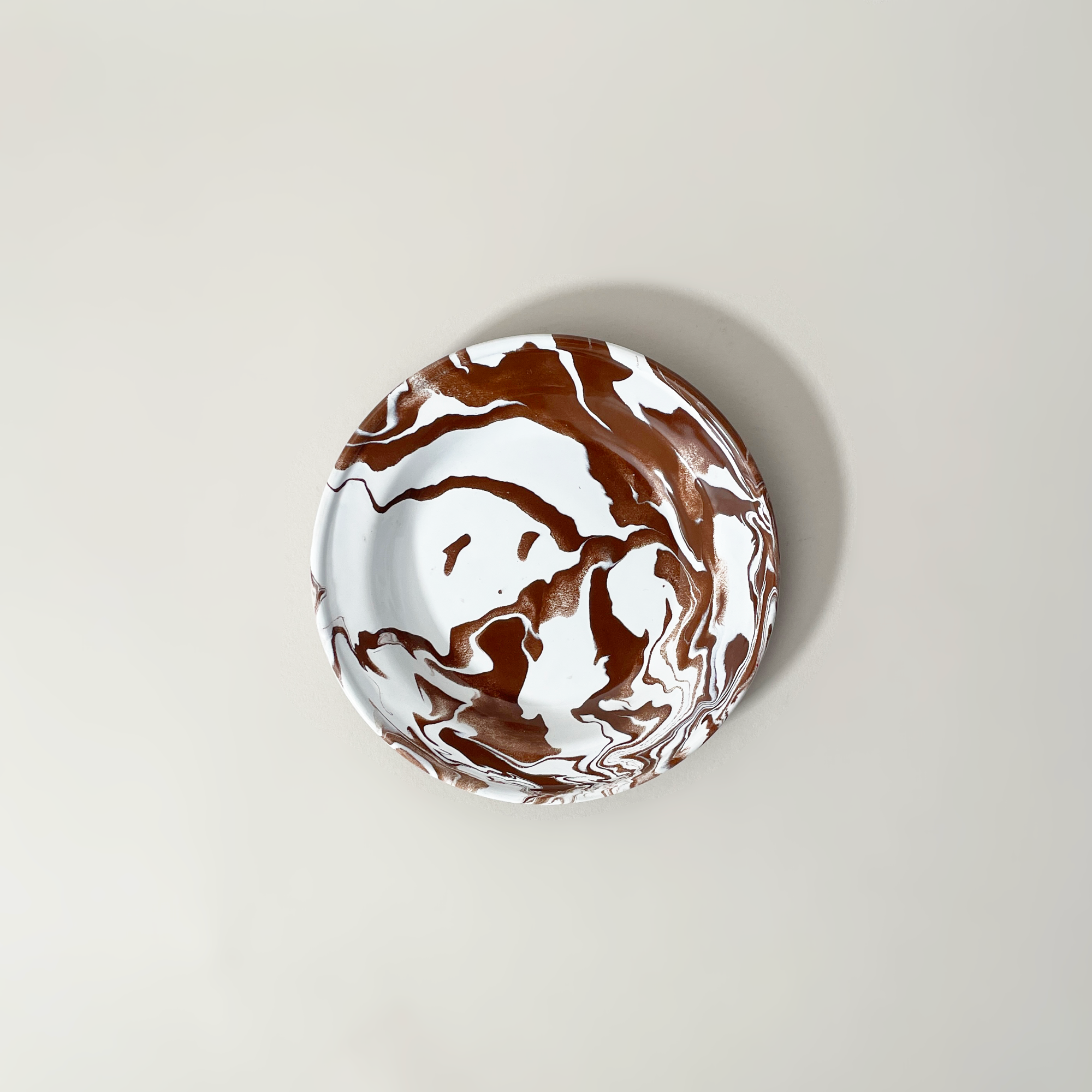 Artesano Iron Works Marbled 7" Enamelware Plate, Brown