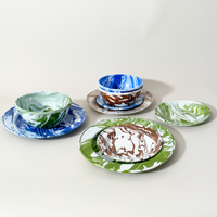 10" Marbled Enamelware Plate
