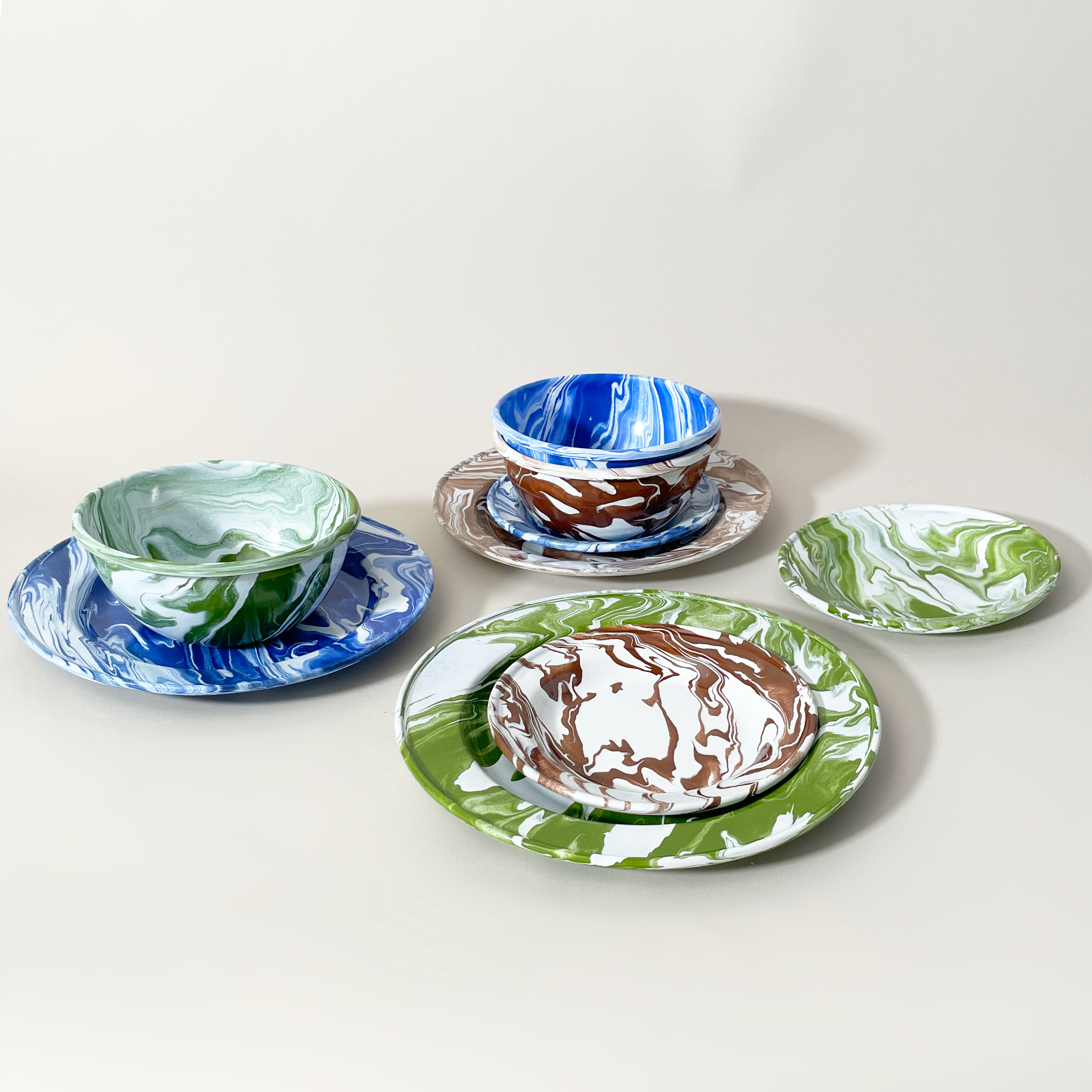 7" Marbled Enamelware Plate