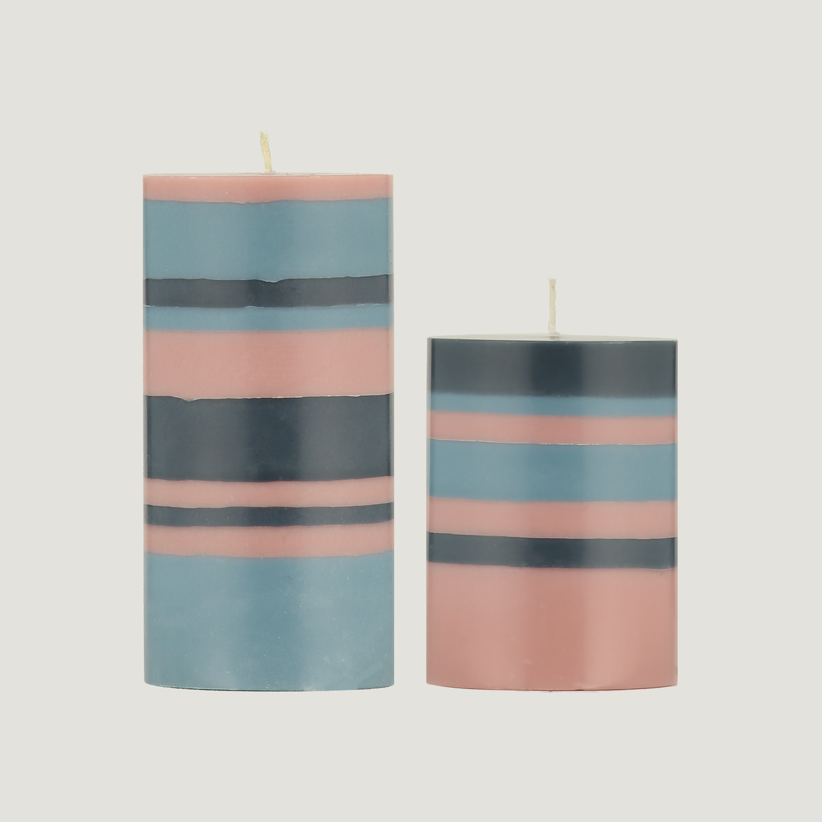 Striped Pillar Candles