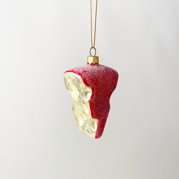 Cheese Wedge Blown Glass Ornament