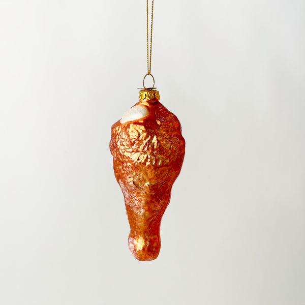 Chicken Drumstick Blown Glass Ornament