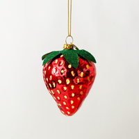 Strawberry Blown Glass Ornament