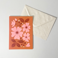 Retro Floral Reusable Greeting Card