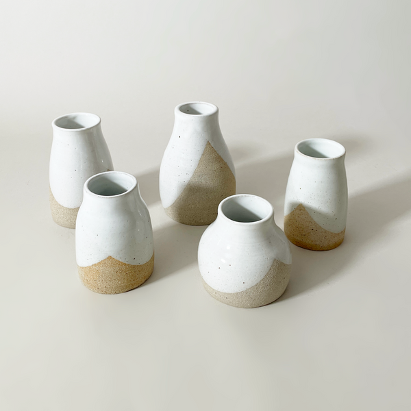 White Stoneware Vases