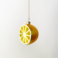 Halved Lemon Blown Glass Ornament