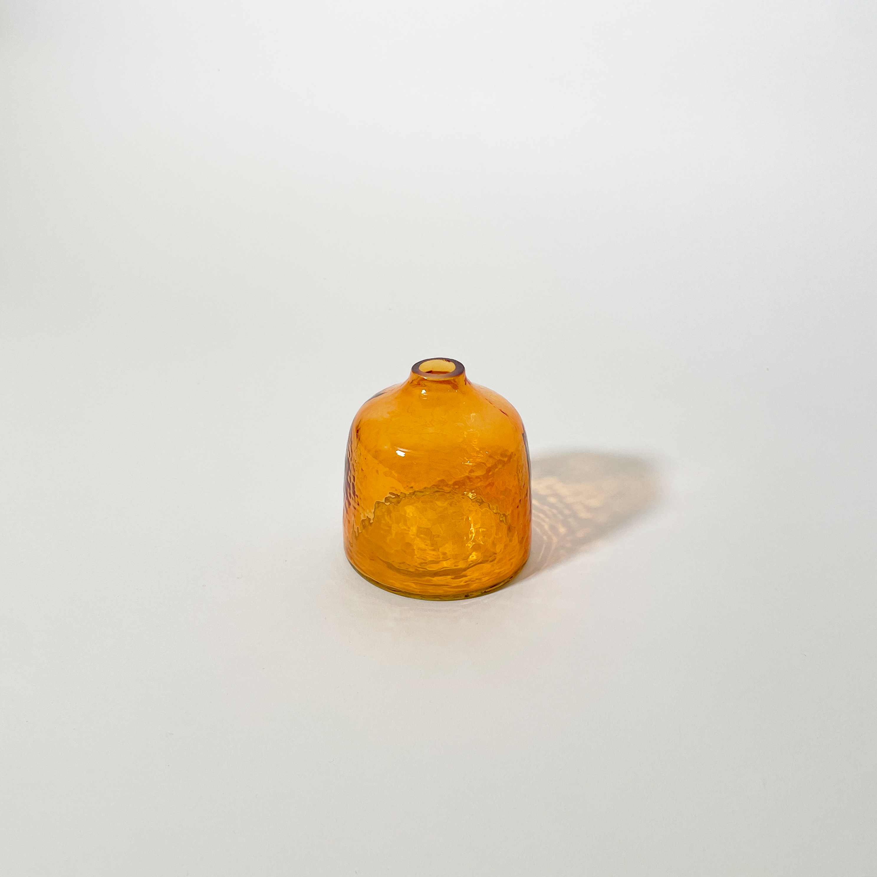 Handblown Hammered Glass Bud Vase, Short