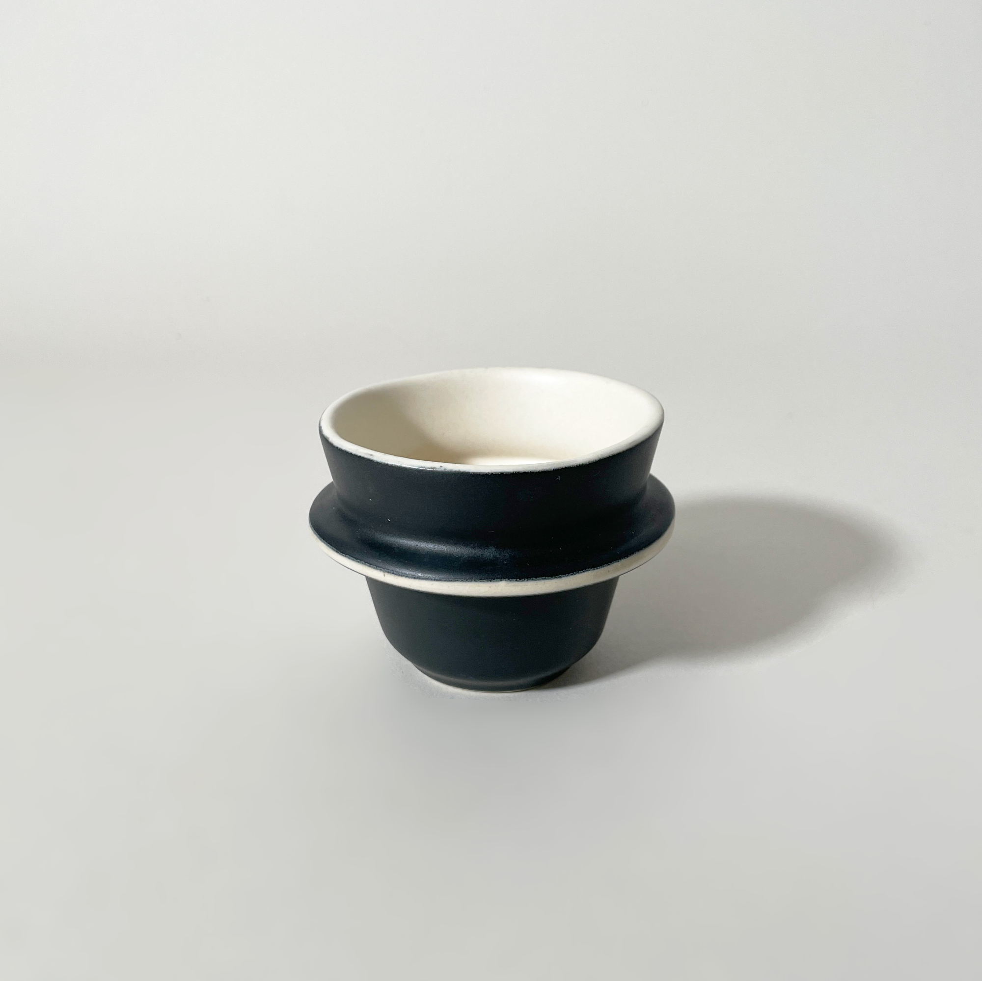 Casa Amarosa Ceramic Espresso Cups – Handmade & Stackable - Black & White
