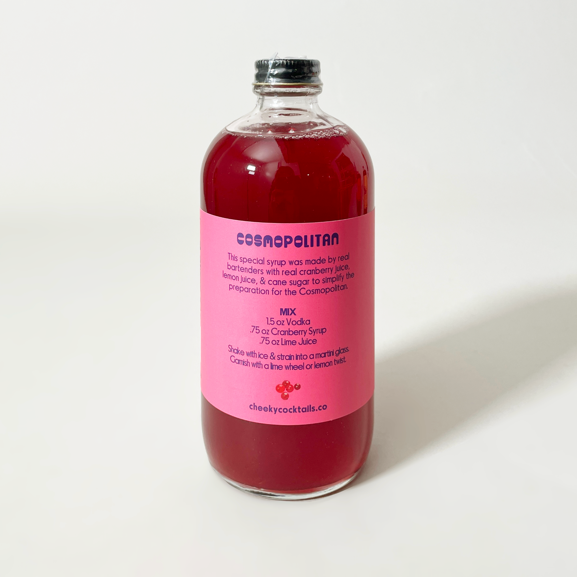 Cheeky Cocktails Cranberry Syrup Back