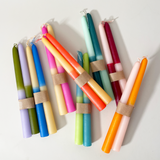 Cometa Home Reverse Two-Tone Taper Candles, Set of 2 – Colorful & Vibrant