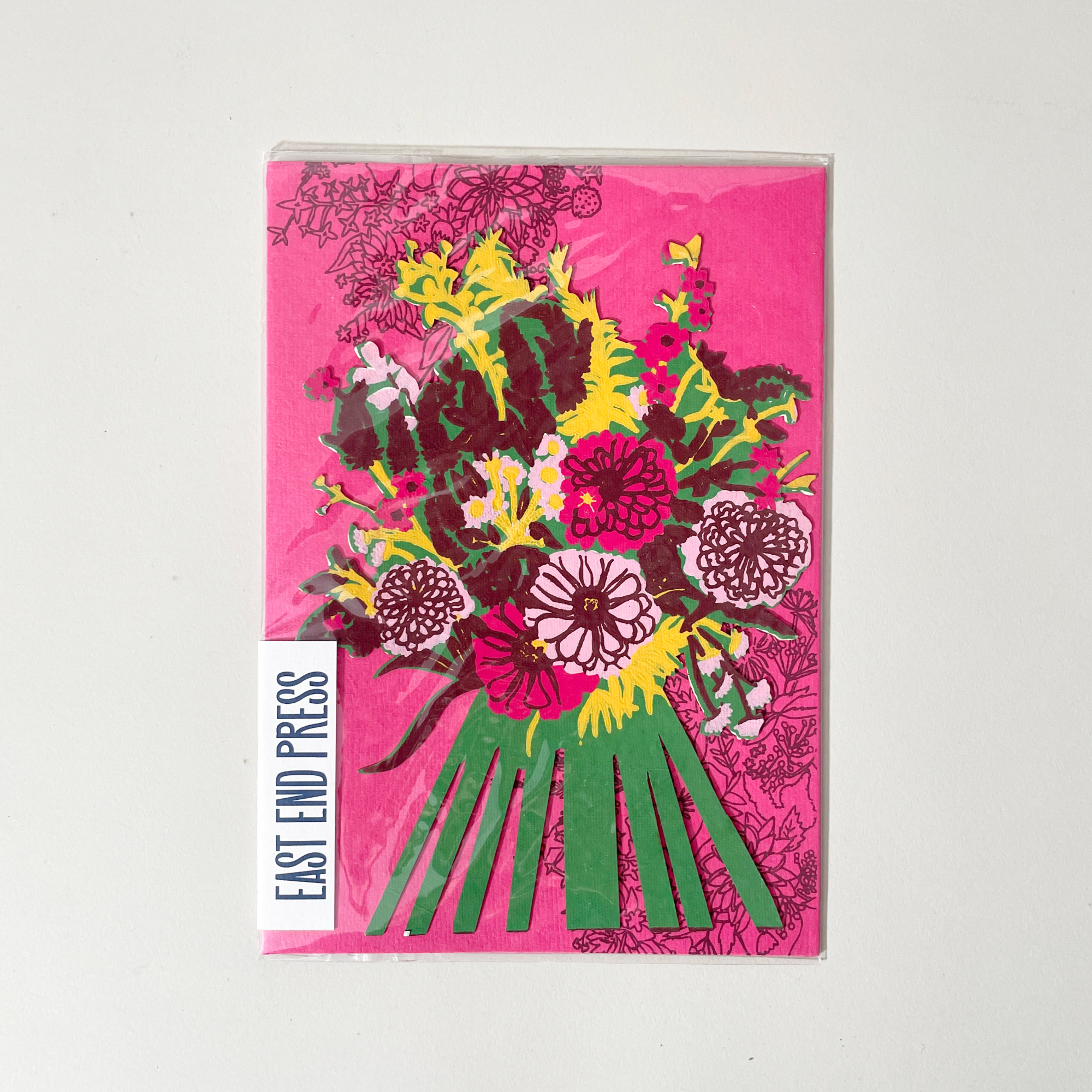 East End Press Screen Printed Bouquet Greeting Card - Recycled Paper