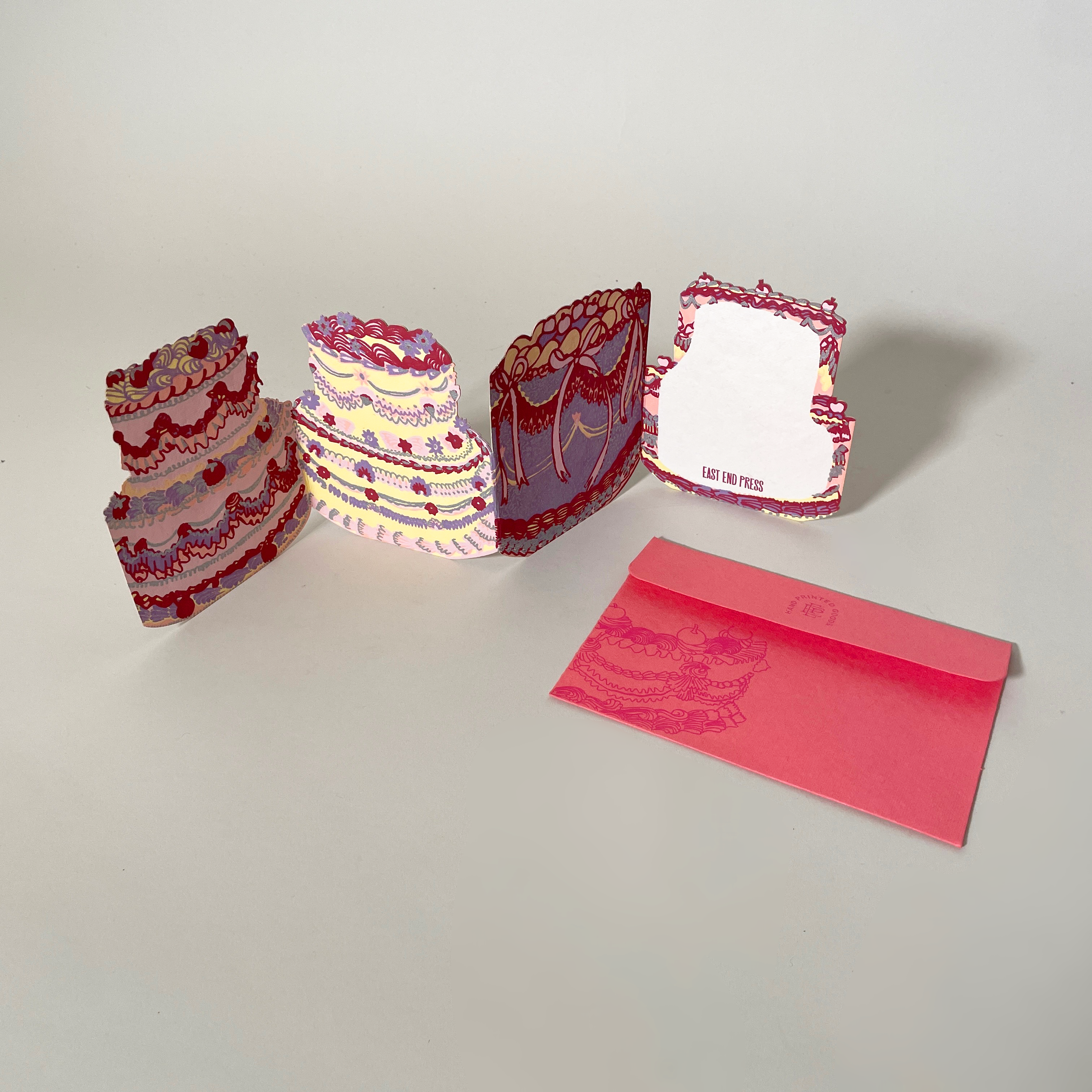 Birthday Cake Screen Printed Concertina Card