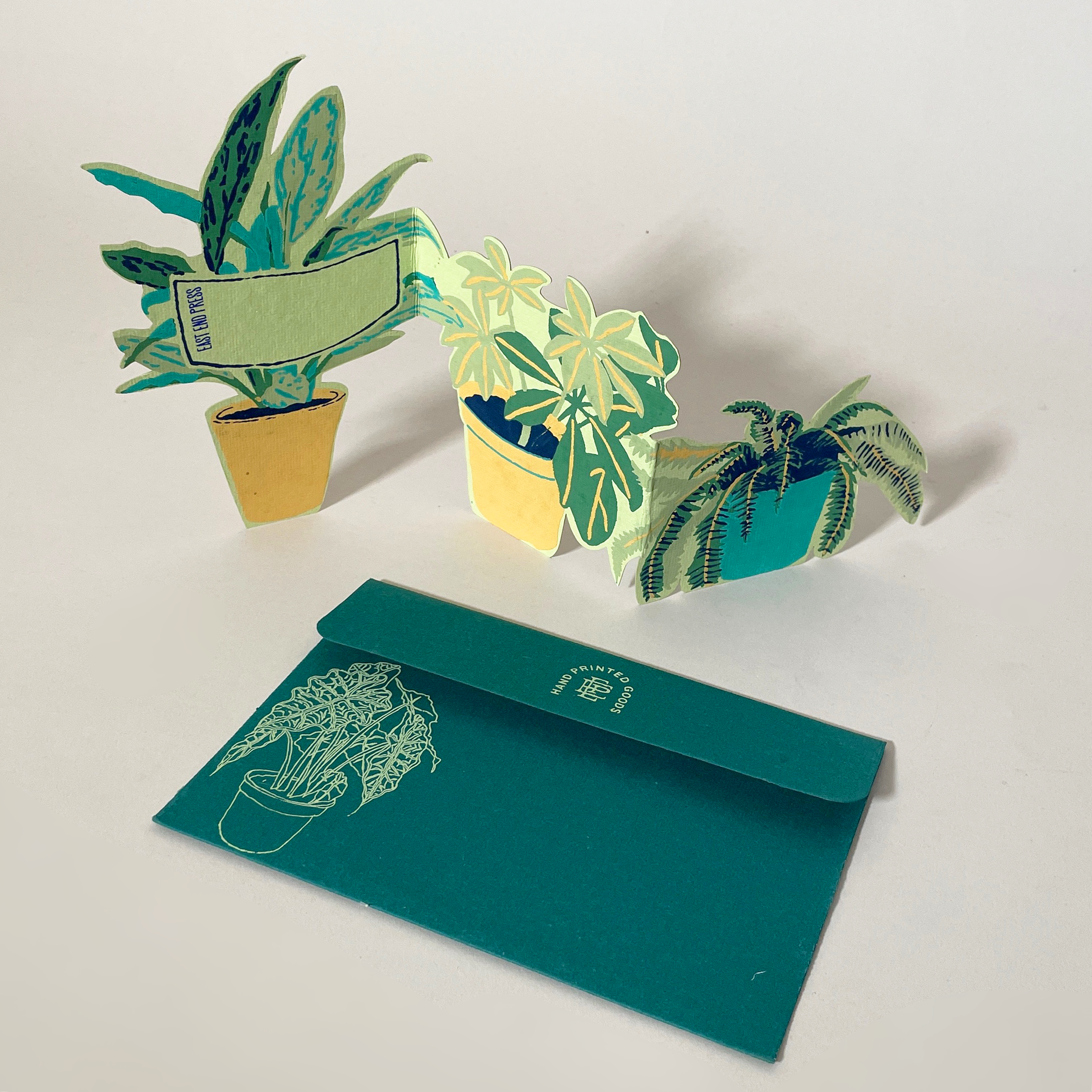 Potted Plants Screen Printed Concertina Card