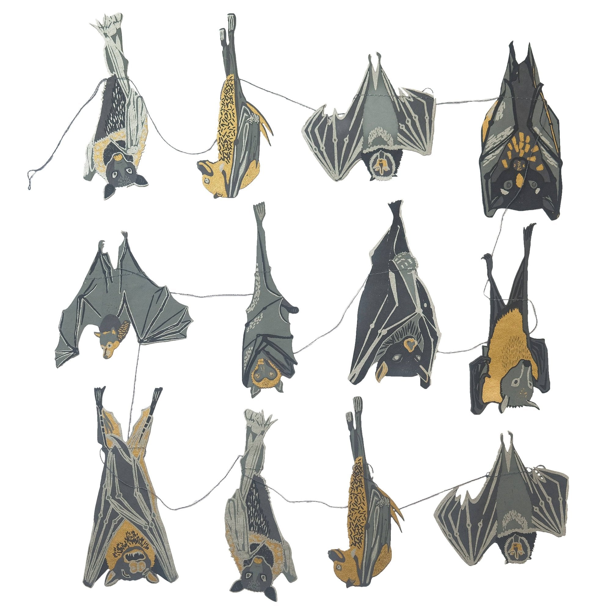 East End Press Spooky Bats Sewn Paper Garland
