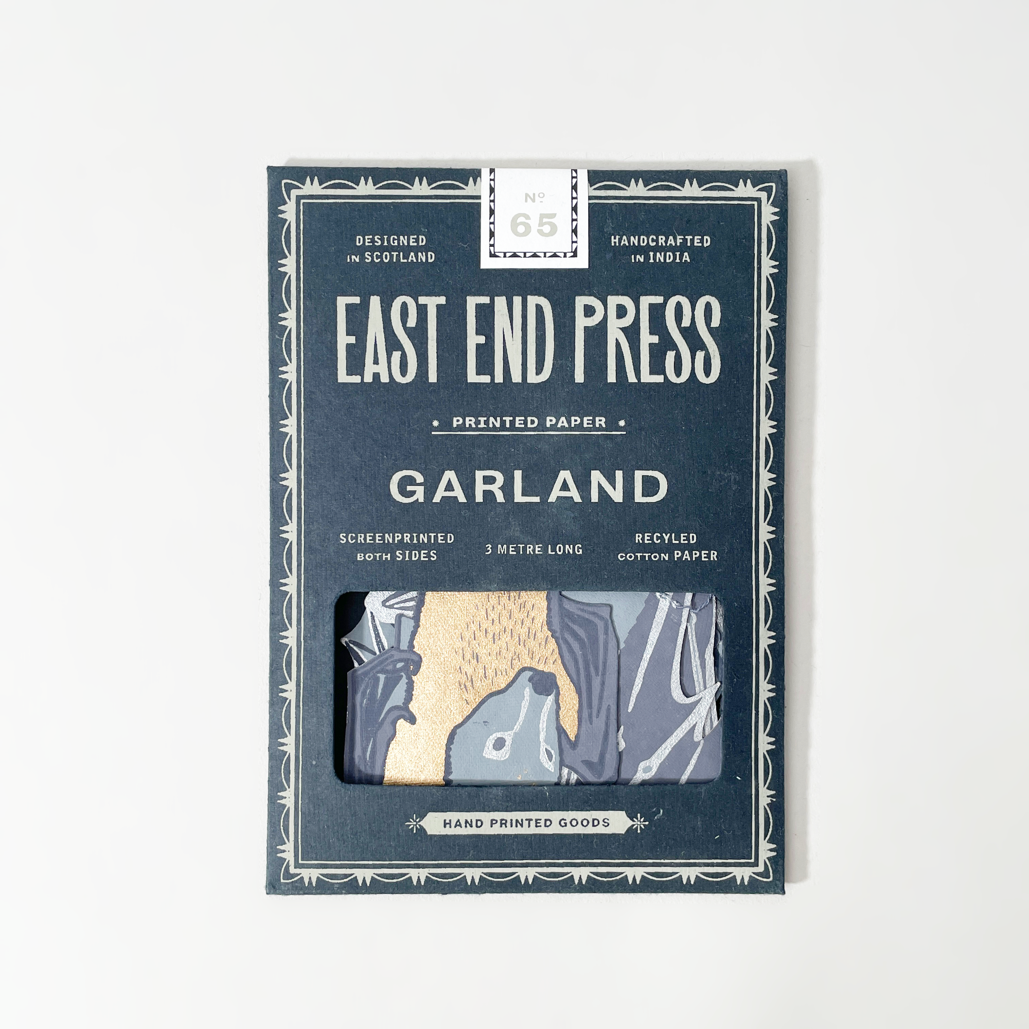 East End Press Spooky Bats Sewn Paper Garland - Hand-Screen Printed - Front
