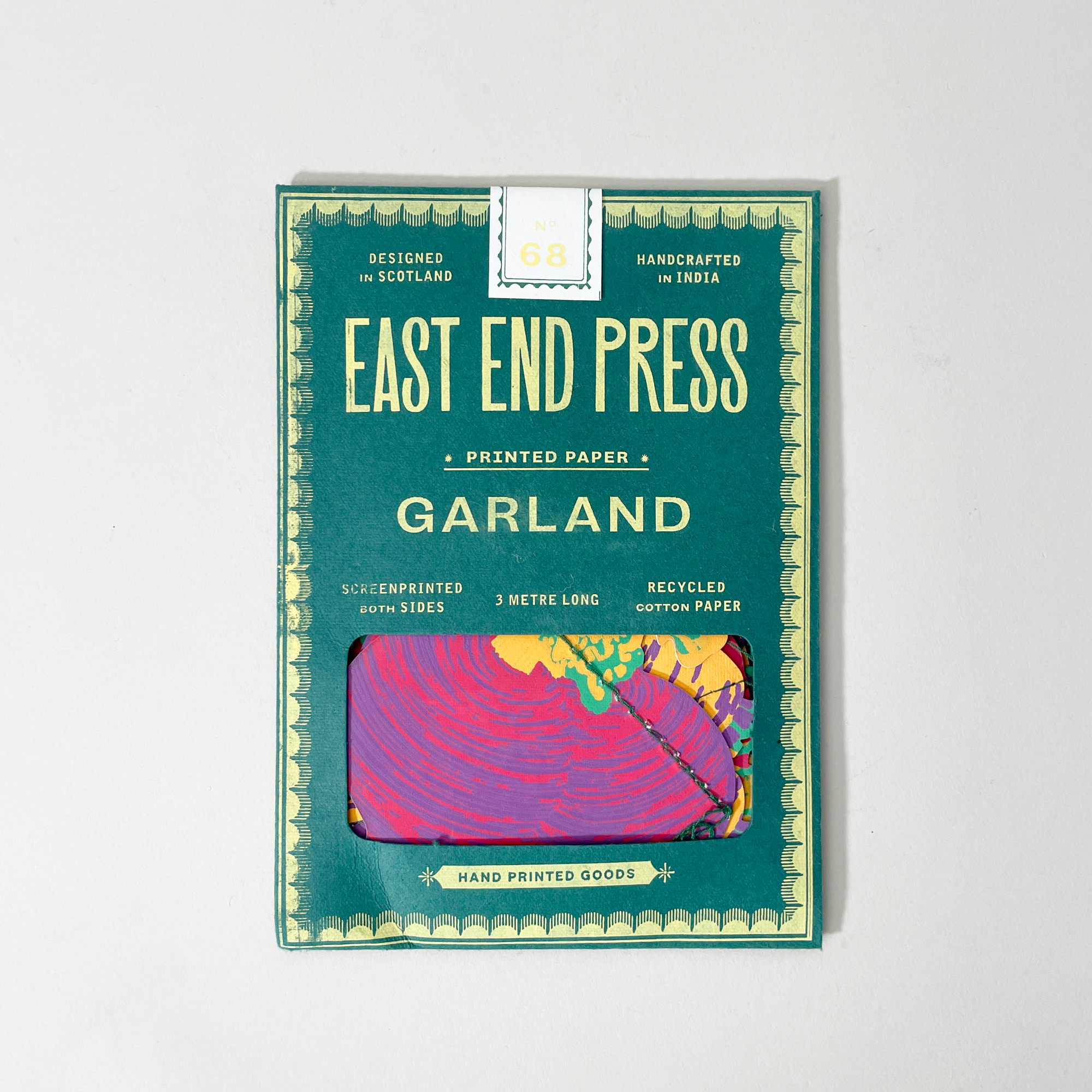East End Press Vegetables Sewn Paper Garland - Hand-Screen Printed