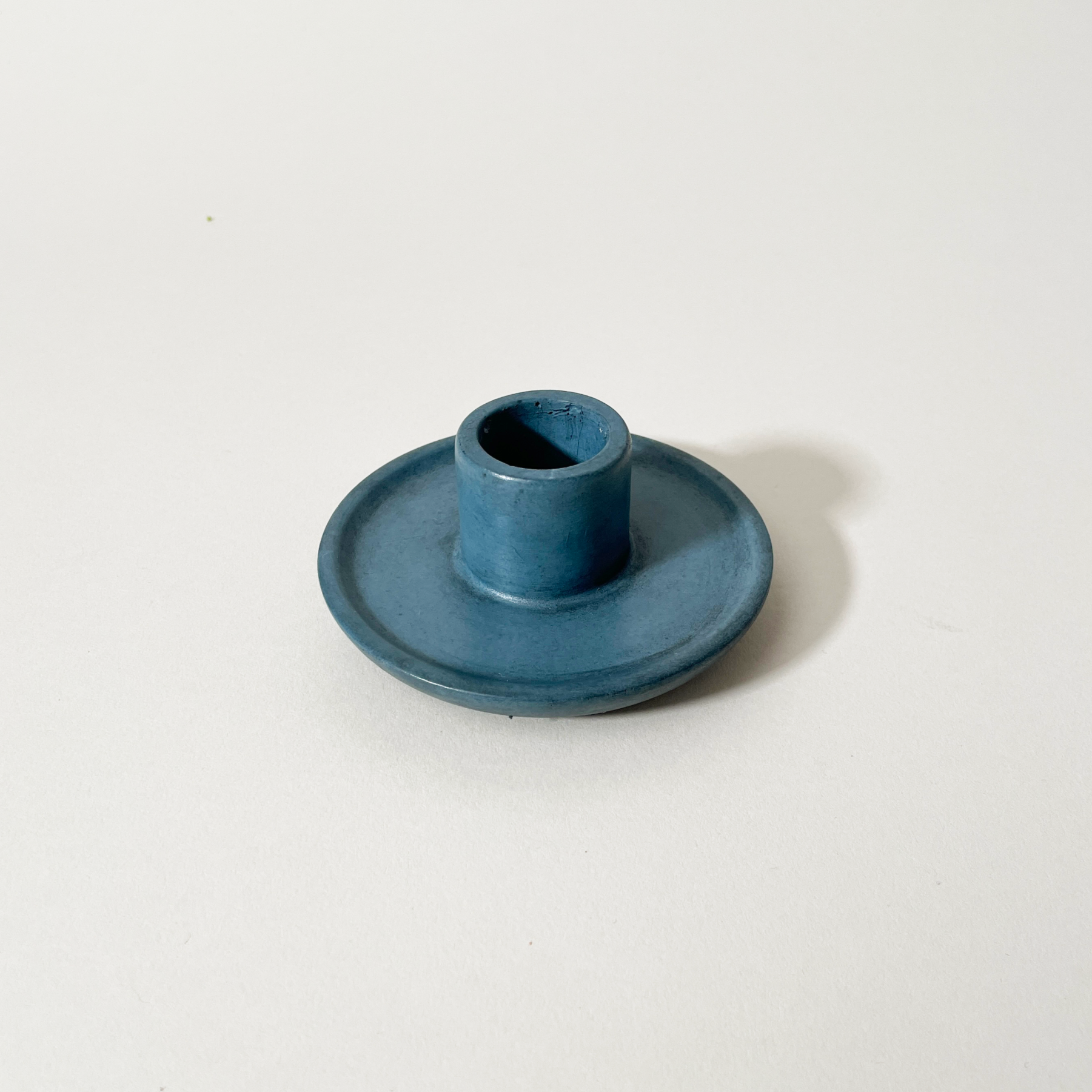 Ebb & Flow Concrete Candle Holder, Denim Blue