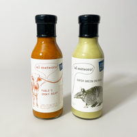 El Meteoro Pablo's Smoky Rojo Chipotle Sauce & Super Green Cremosa Mildly Spicy Sauce