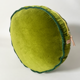 Erin Flett Velvet Round Pillows, Evergreen