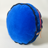 Erin Flett Velvet Round Pillows, Royal Blue