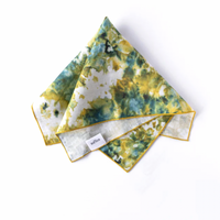 GOLDIE HOME Green Marble Linen Napkin, Gold Trim