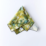 GOLDIE HOME Green Marble Linen Napkin, Navy Trim