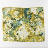 GOLDIE HOME Green Marble Linen Placemat, Gold Trim